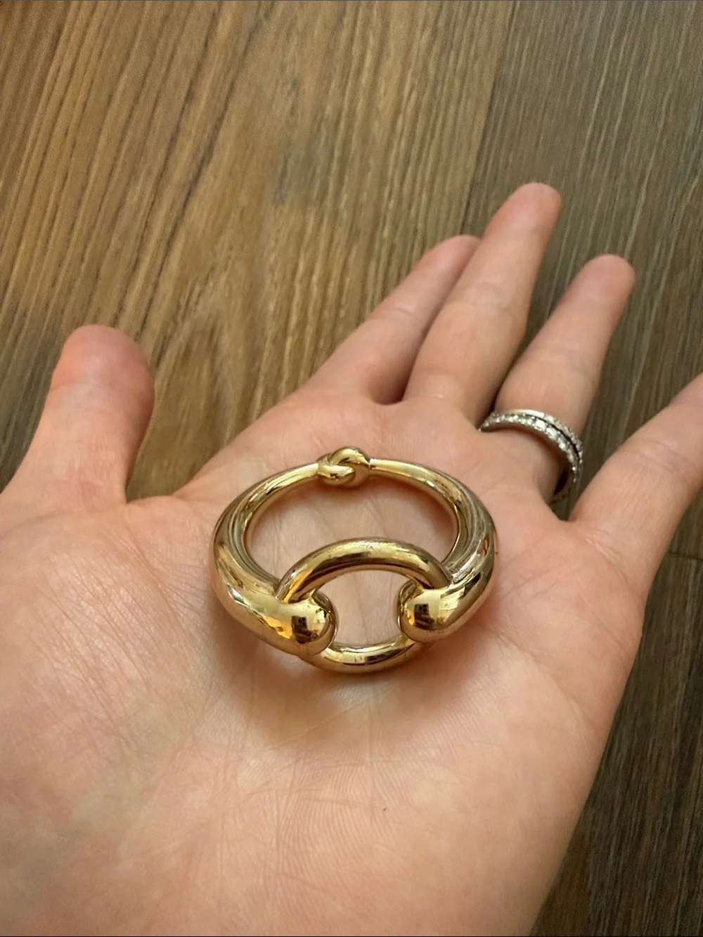 Hermes Mors scarf ring in gold